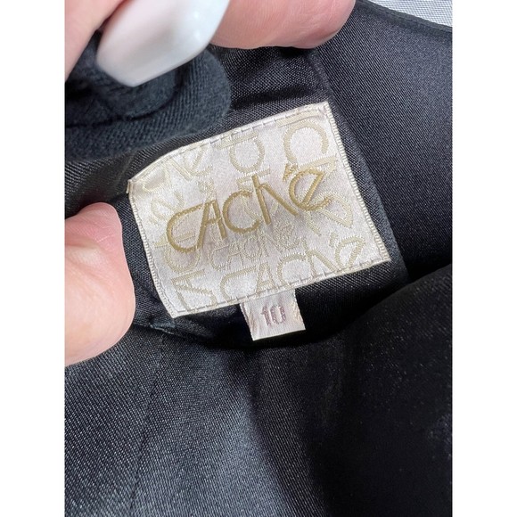 Cache Sz 10 Black Satin Halter & Mini Dress Slit Club Evening Comfy - Picture 6 of 6